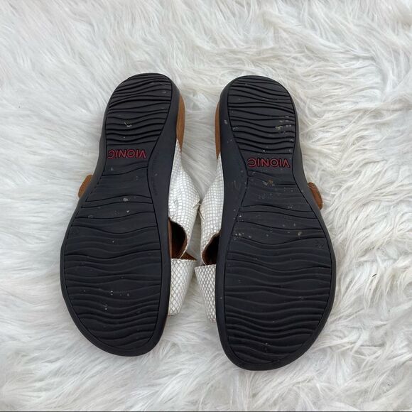 Vionic Dorie Rest Snakeskin Leather Slide Sandals - Picture 11 of 11